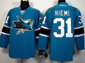 San Jose Sharks 31 Antti Niemi Green NHL Hockey Jersey New Style