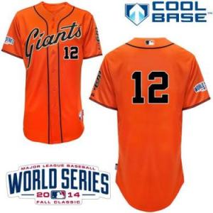 San Francisco Giants #12 Joe Panik Orange Alternate Cool Base Stitched Baseball Jersey W 2014 World Series Patch