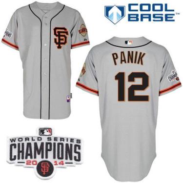 San Francisco Giants #12 Joe Panik Grey Road 2 Cool Base Stitched Baseball Jersey W 2014 World Series Champions Patch