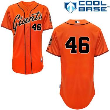 San Francisco Giants #46 Santiago Casilla Orange Alternate Cool Base Stitched Baseball Jersey