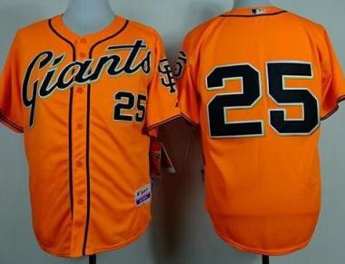 San Francisco Giants 25 Barry Bonds Orange Alternate Cool Base Stitched Baseball Jersey