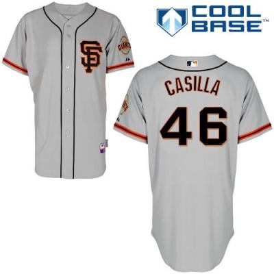San Francisco Giants #46 Santiago Casilla Grey Road 2 Cool Base Stitched Baseball Jersey