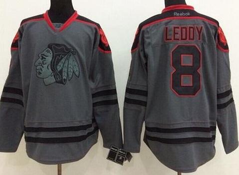 Chicago Blackhawks #8 Nick Leddy Charcoal Cross Check Fashion Stitched NHL Jersey Chicago Blackhawks #8 Nick Leddy Charcoal Cross Check Fashion Stitched NHL Jersey