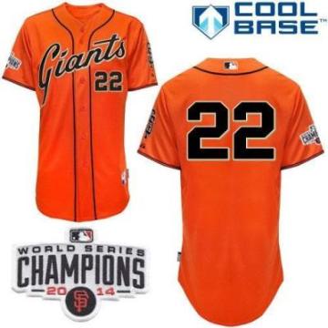 San Francisco Giants 22 Will Clark Orange Alternate Cool Base W 2014 World Series Champions Stitched Baseball Jersey