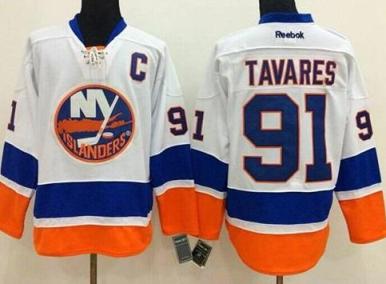New York Islanders #91 John Tavares Stitched White NHL Jersey