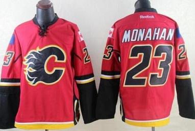 Calgary Flames #23 Sean Monahan Red Stitched NHL Jersey