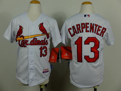 Youth St. Louis Cardinals #13 Matt Carpenter White Cool Base Stitched Baseball Jersey