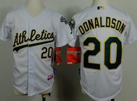 Youth Oakland Athletics #20 Josh Donaldson White Cool Base Stitched Baseball Jersey