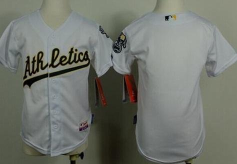 Youth Oakland Athletics Blank White Cool Base Stitched Baseball Jersey