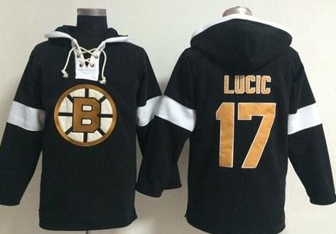 Boston Bruins #17 Milan Lucic Black NHL Pullover Hoodie