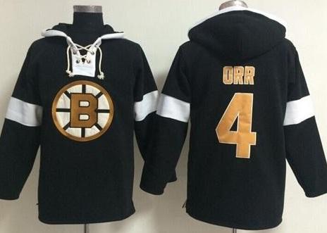 Boston Bruins #4 Bobby Orr Black NHL Pullover Hoodie