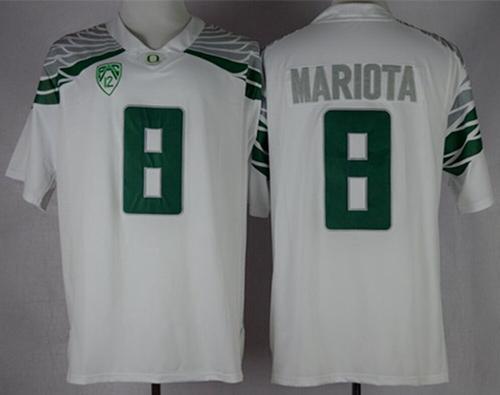 Oregon Ducks #8 Marcus Mariota White Mach Speed Limited Stitched NCAA Jersey