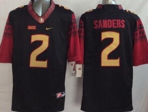 Florida State Seminoles (FSU) #2 Deion Sanders Black Stitched NCAA Limited Jersey