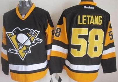 Pittsburgh Penguins #58 Kris Letang Black Alternate Stitched NHL Jersey