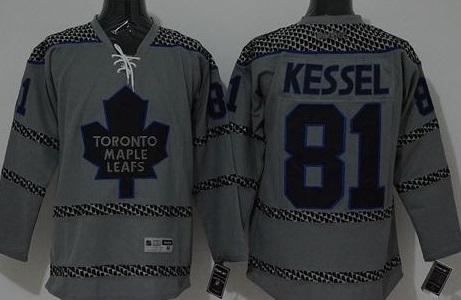 Toronto Maple Leafs #81 Phil Kessel Charcoal Cross Check Fashion Stitched NHL Jersey