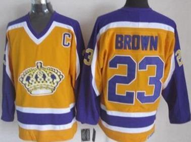 Los Angeles Kings #23 Dustin Brown Yellow Stitched NHL Jersey