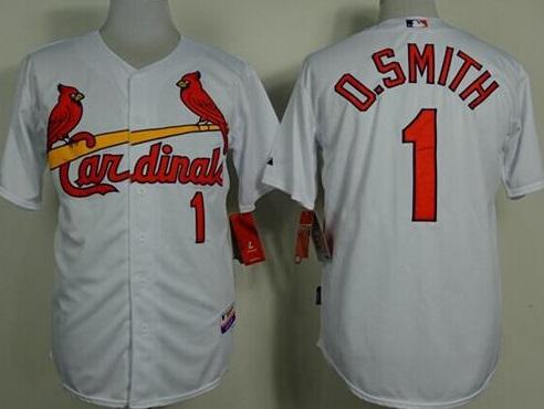 St. Louis Cardinals #1 Ozzie Smith White Cool Base Stitched Baseball Jersey