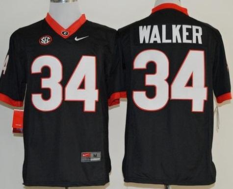 Georgia Bulldogs #34 Herschel Walker Black Limited SEC Patch Stitched NCAA Jersey