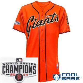 San Francisco Giants Blank Orange 2014 World Series Champions Patch Stitched MLB Baseball Jersey