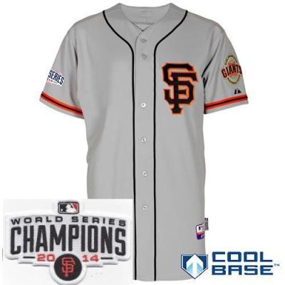 San Francisco Giants Blank Grey 2014 World Series Champions Patch Stitched MLB Baseball Jersey