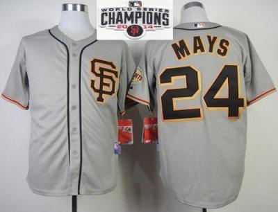 San Francisco Giants #24 Willie Mays Grey 2014 World Series Champions Patch Stitched MLB Baseball Jersey San Francisco Giants #24 Willie Mays Grey 2014 World Series Champions Patch Stitched MLB Baseball Jersey