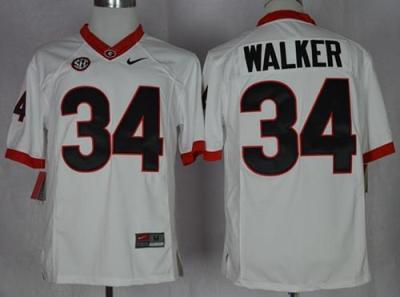Georgia Bulldogs #34 Herschel Walker White Limited SEC Patch Stitched NCAA Jersey