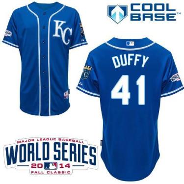 Kansas City Royals #41 Danny Duffy Blue Cool Base Stitched Baseball Jersey W 2014 World Series Patch