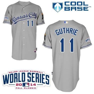 Kansas City Royals #11 Jeremy Guthrie Grey Cool Base Stitched Baseball Jersey W 2014 World Series Patch