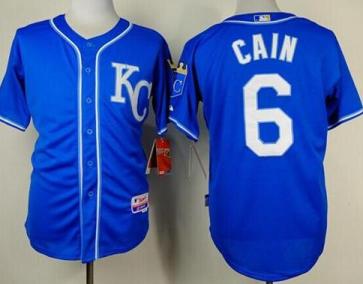Kansas City Royals #6 Lorenzo Cain Light Blue Cool Base Stitched Baseball Jersey