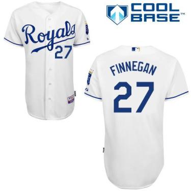 Kansas City Royals #27 Brandon Finnegan White Cool Base Stitched Baseball Jersey