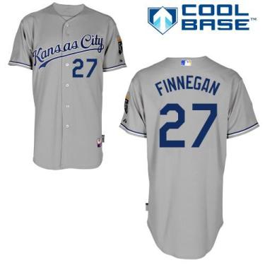 Kansas City Royals #27 Brandon Finnegan Grey Cool Base Stitched Baseball Jersey