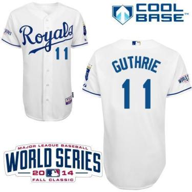 Kansas City Royals #11 Jeremy Guthrie White Cool Base Stitched Baseball Jersey W 2014 World Series Patch