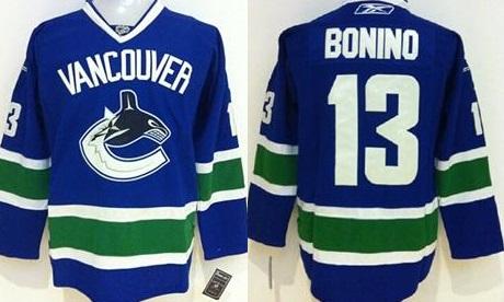 Vancouver Canucks #13 Nick Bonino Blue Stitched NHL Jersey