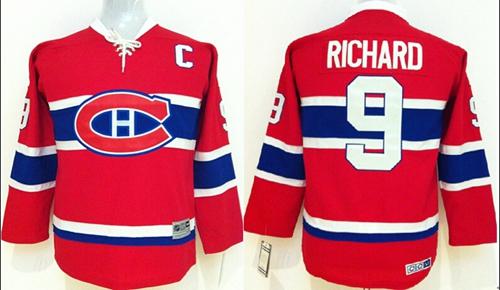 Montreal Canadiens #9 Maurice Richard Red CCM Throwback Stitched jersey