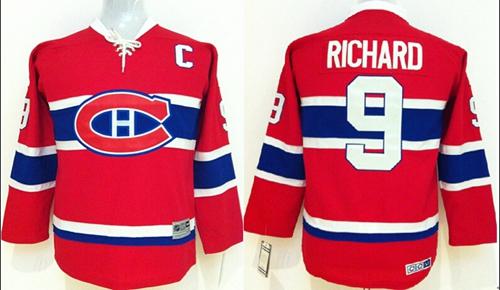 Montreal Canadiens #9 Maurice Richard Red CCM Throwback Stitched jersey