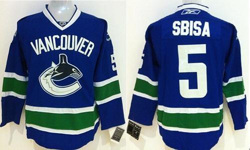 Vancouver Canucks #5 Luca Sbisa Blue Stitched NHL Jersey