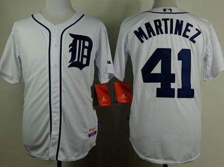 Detroit Tigers #41 Victor Martinez White Cool Base Stitched Baseball Jersey