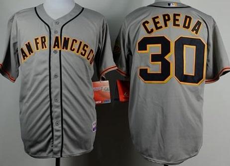 San Francisco Giants #30 Orlando Cepeda Grey Road Cool Base Stitched Baseball Jersey