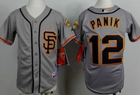 Youth San Francisco Giants #12 Joe Panik Grey Road 2 Cool Base Stitched Baseball Jersey