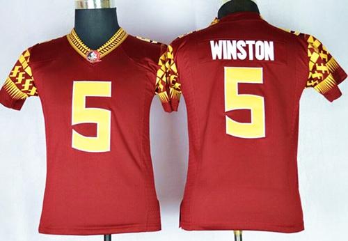 Youth Florida State Seminoles (FSU) #5 Jameis Winston Red Limited Stitched NCAA Jersey