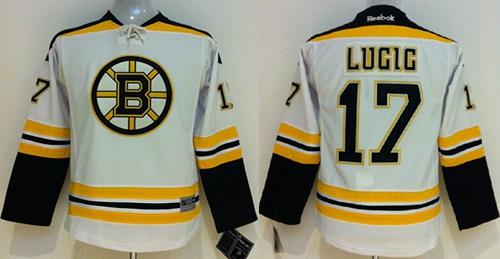 Youth Boston Bruins #17 Milan Lucic White Stitched NHL Jersey