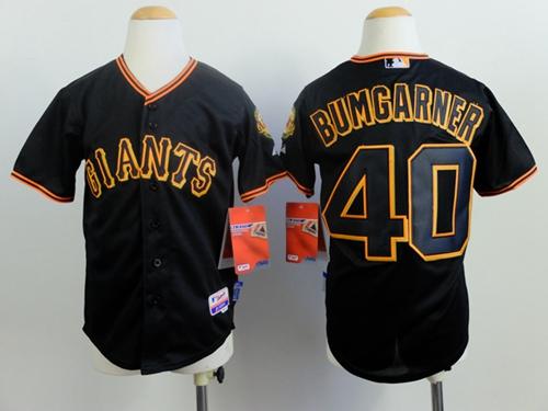 Youth San Francisco Giants #40 Madison Bumgarner Black Cool Base Stitched Baseball Jersey