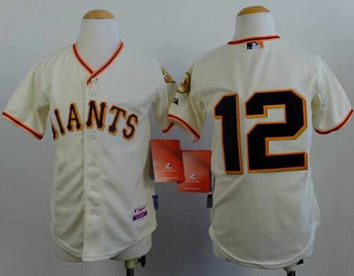 Youth San Francisco Giants #12 Joe Panik Cream Cool Base Stitched Baseball Jersey