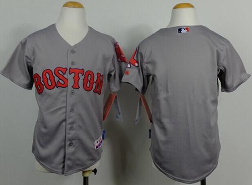 Youth Boston Red Sox Blank Grey Cool Base Stitched Baseball Jersey