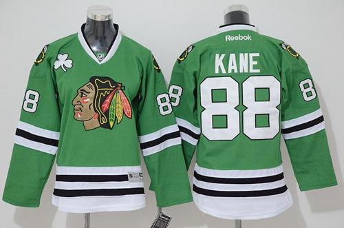 Youth Chicago Blackhawks #88 Patrick Kane Stitched Green NHL Jersey