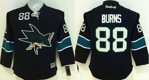 Youth San Jose Sharks #88 Brent Burns Black Stitched NHL Jersey