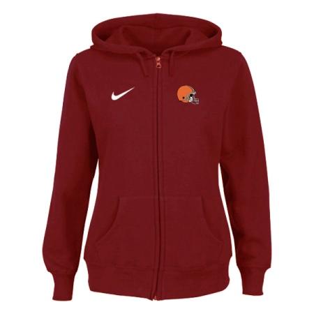 Cleveland Browns Ladies Tailgater Full Zip Hoodie - Red