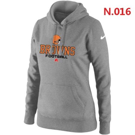 Cleveland Browns Women's Nike Critical Victory Pullover Hoodie Light grey