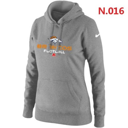 Denver Broncos Women's Nike Critical Victory Pullover Hoodie Light grey