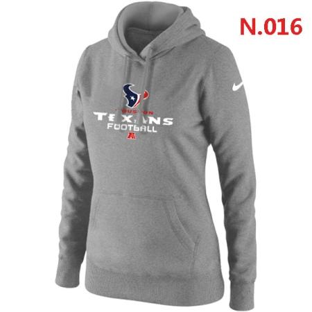 Houston Texans Women's Nike Critical Victory Pullover Hoodie Light grey